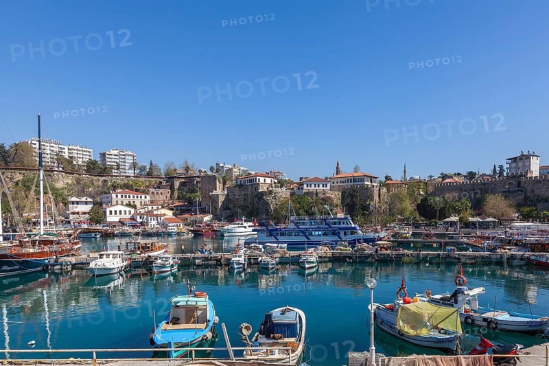 Fishing boats in the old harbour, Kaleici, Antalya, Turkey