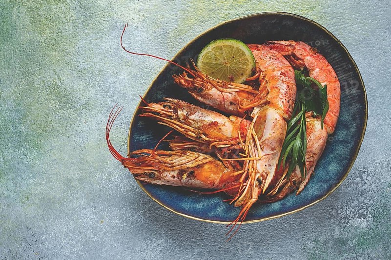 Fried Langoustines, Australian, lime and herbs, spices, homemade, no people