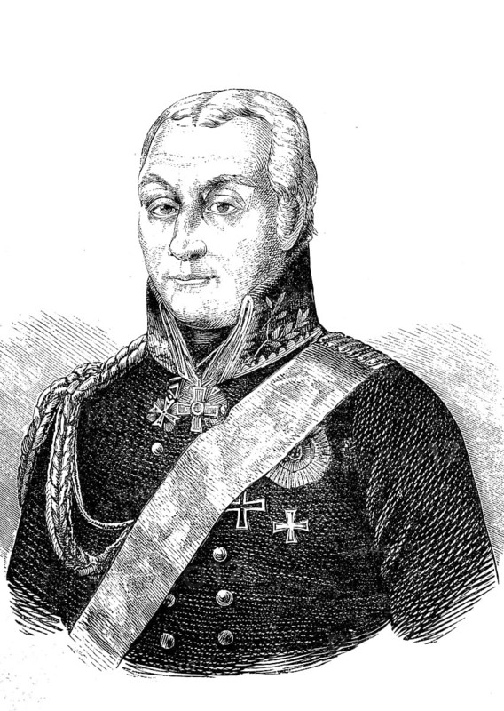Friedrich Emil Ferdinand Heinrich von Kleist, from 1814 Count Kleist von Nollendorf, 9 April 1762, 17 February 1823, Prussian Field Marshal, as Colonel an Adjutant General to King Friedrich Wilhelm III, Historical, digital reproduction of an original from the 19th century