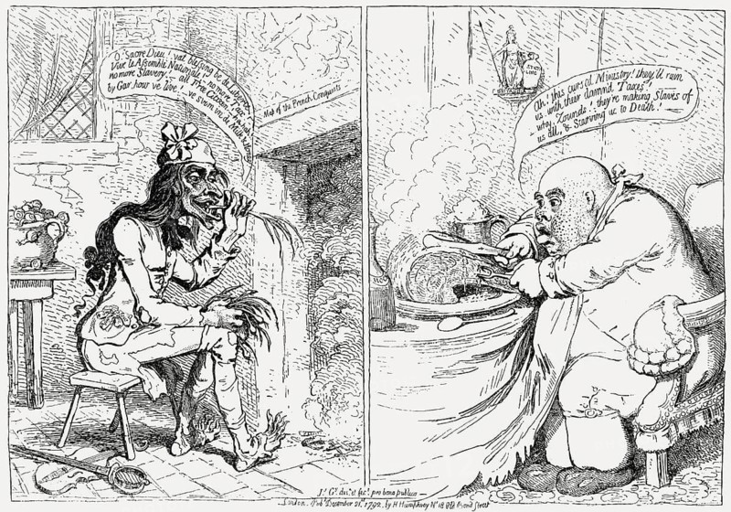 French Liberty and British Slavery, caricature by James Gillray, 1792