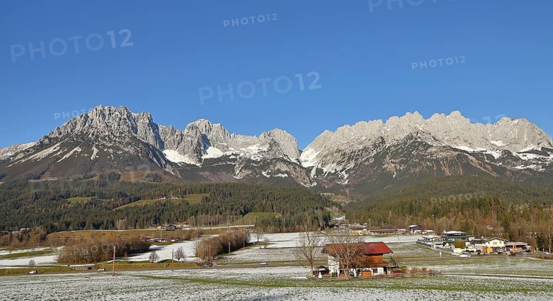 Panorama, View of the Wilder Kaiser, Wilder Kaiser, Ellmau, Tyrol, Austria