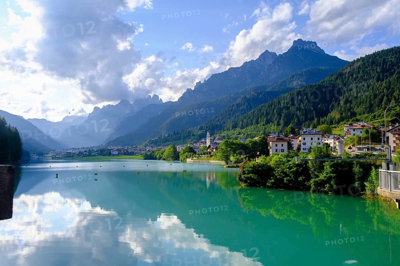 Reservoir, Lago di Santa Caterina, Auronzo di Cadore, Dolomites, Trentino, Italy