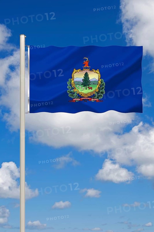 The flag of Vermont, USA, state, studio