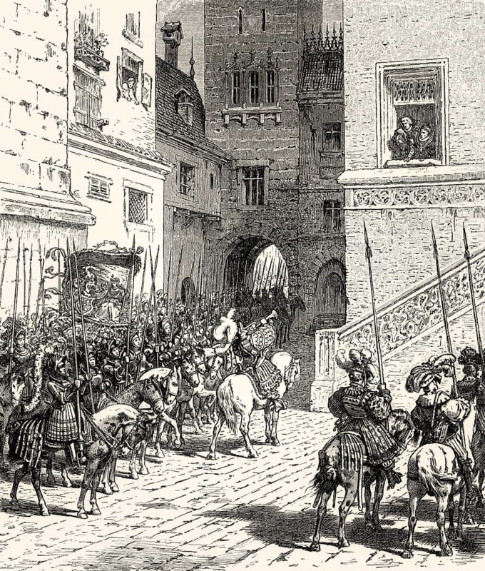 ACT IV., Sickingen's Troops at Heilbronn, Scene from Götz von Berlichingen by Johann Wolfgang von Goethe