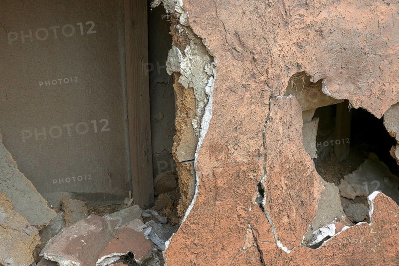 Decaying façade in the western village of Fort Bravo or Texas Hollywood, Almeria, Spain