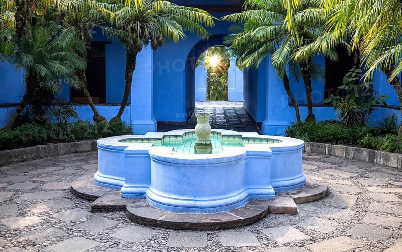 Scenic colorful colonial architecture of Cuernavaca streets in historic center in Mexico Morelos