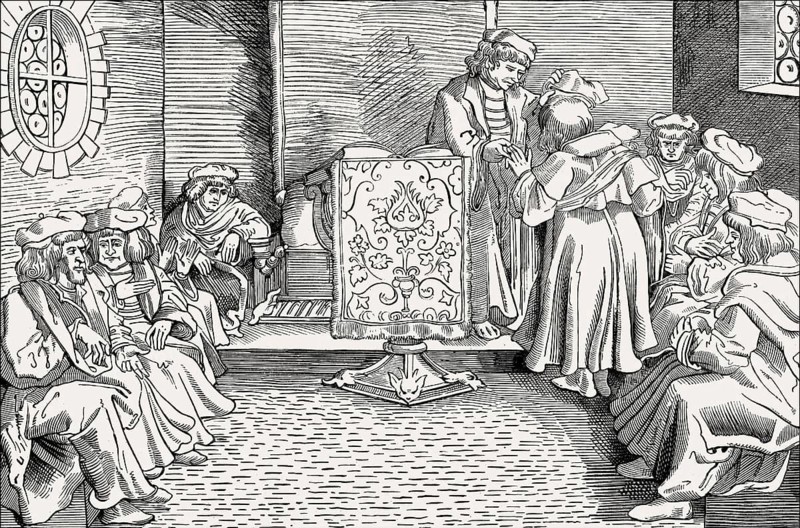 Consulting room of a doctor in the Middle Ages