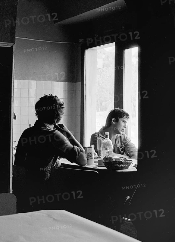 Two workers take a break at a bar in Lisbon, Lisbon, Portugal