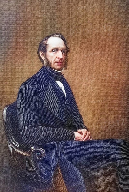 Robert Grosvenor, 1st Lord Ebury, 1801-1893, Chairman of the London Homeopathic Hospital. Engraving by DJPound after a photograph by Mayall. From the book The Drawing-Room Portrait Gallery of Eminent Personages, Volume 2, published in London 1859, digitally restored reproduction from a 19th century original, record date not stated