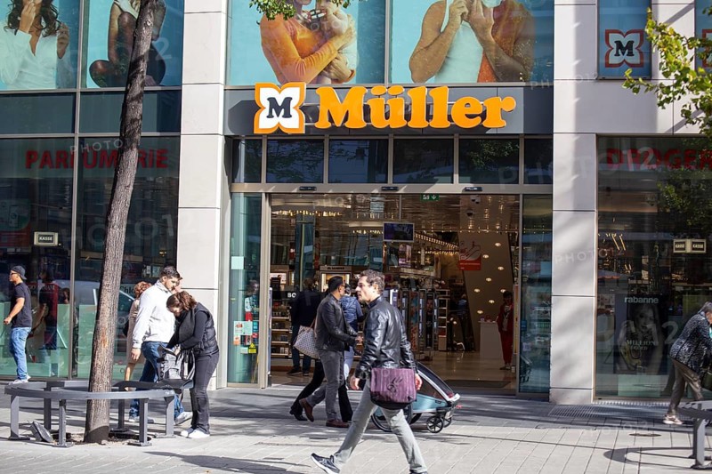 Shop of the drugstore chain Müller in the city centre of Mannheim