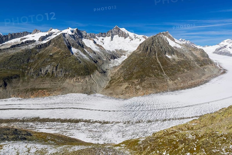 Aletsch glacier, glacier tongue, panorama, climate change, decline, global warming, ice, global climate, tourism, Aletsch Arena, Valais, Switzerland