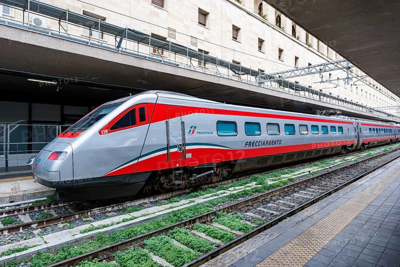 Frecciargento high-speed train from Trenitalia at Roma Termini station in Rome, Italy