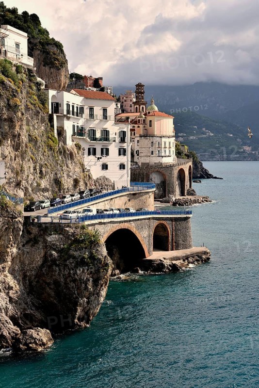 View of the small town Amalfi, Amalfi Coast, Costiera Amalfitana, Province of Salerno, Campania, Italy