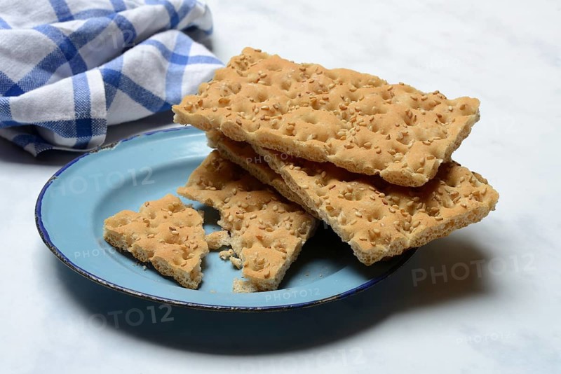 Crispbread on a plate, stacked