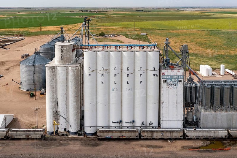 Roggen, Colorado, The Roggen Farmers Elevator Association stores and markets grain for its member farmers. The association is a cooperative that owns several grain elevators in eastern Colorado