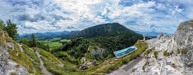 View from the summit of Nockstein to Gaisberg, Osterhorngruppe, Flachgau, Land Salzburg, Austria