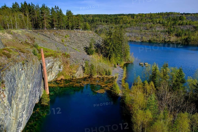 Lehesten Slate Park, industrial monument, technical monument, former slate quarry, Staatsbruch nature reserve, near Lehesten, Thuringian Slate Mountains, Thuringia, Germany