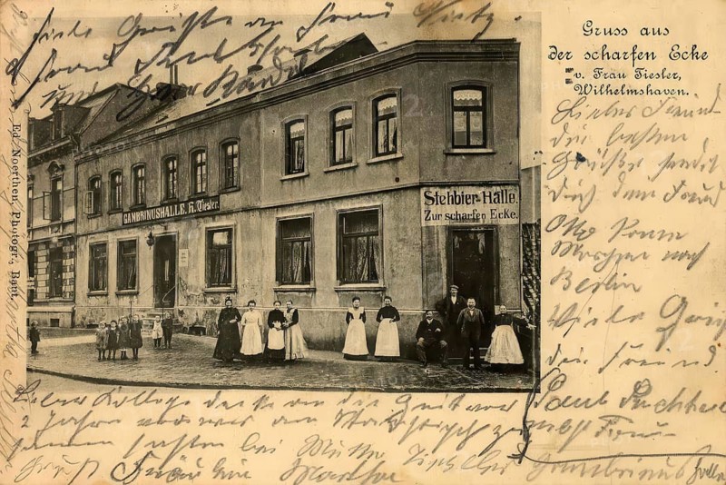 Historical postcard, picture postcard, standing beer hall in Wilhelmshaven, Lower Saxony, Germany, digitally enhanced reproduction of an original from around 1900, picture postcard