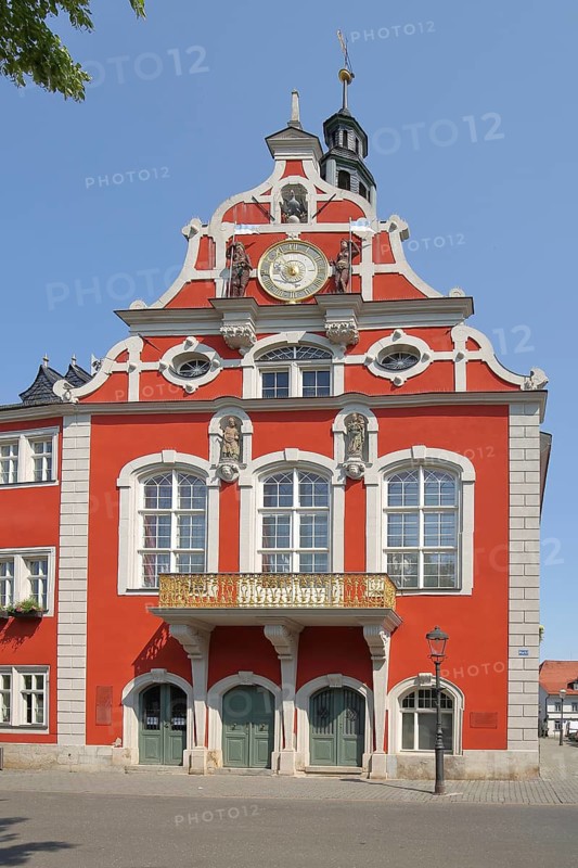 Historic Renaissance Town Hall, Market Square, Arnstadt, Thuringia, Germany