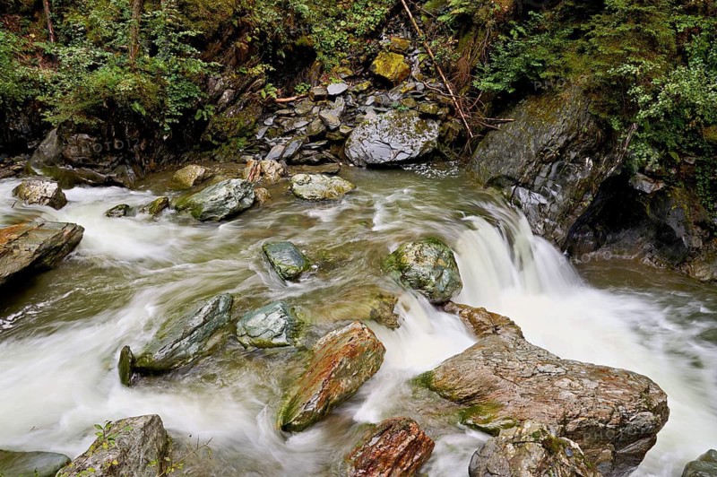 Diosaz mountain river in the gorge, Gorges de la Diosaz, Les Houches, Chamonix-Mont-Blanc, Haute-Savoie, France