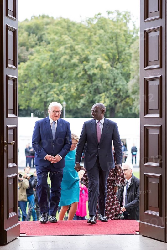Frank-Walter Steinmeier (President of the Federal Republic of Germany) and William Samoei Ruto (President of the Republic of Kenya) arriving at the Federal President's Citizens' Festival in Bellevue Palace Gardens, Berlin, 13 September 2024