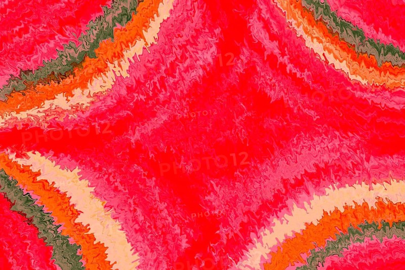 A vibrant abstract pattern featuring dynamic waves in shades of red, orange, pink, and green. The colorful design creates a lively and energetic atmosphere