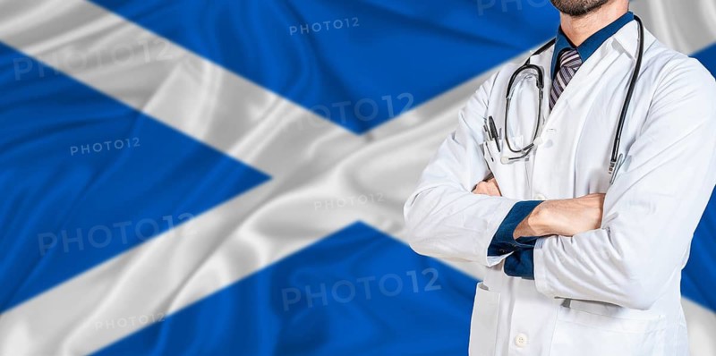 Scotland national health system. Scotland health and medical insurance concept
