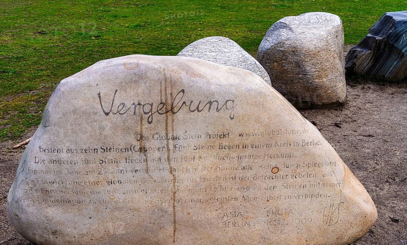 Stones of the global stone project, Großer Tiergarten, Berlin, Germany