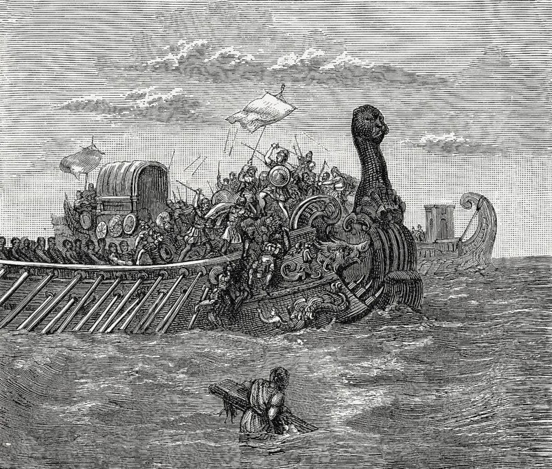 A naval battle in ancient Rome