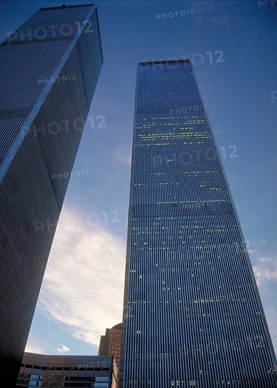 Towers of the former World Trade Center, destroyed on 11 September, New York City, USA