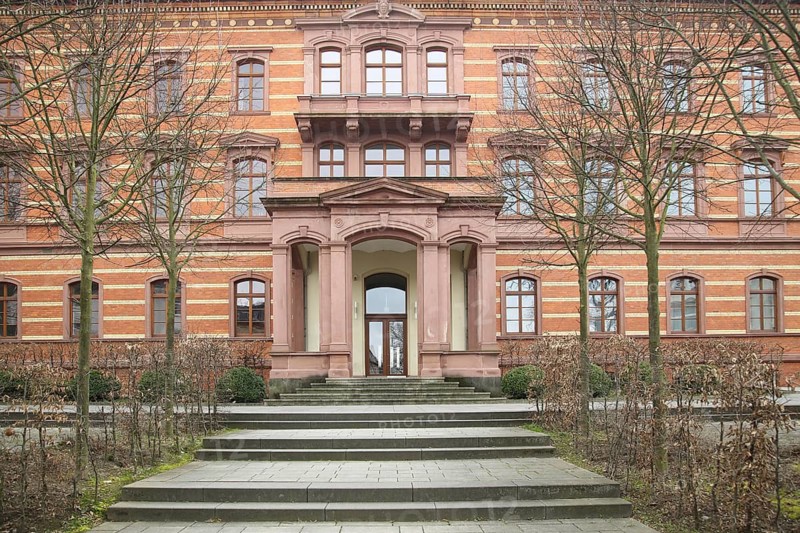 Portal of former municipal hospital, Urban Health Care Facilities built 1876-1879, Kastellstraße, Schwalbacherstraße, Wiesbaden, Taunus, Hesse, Germany