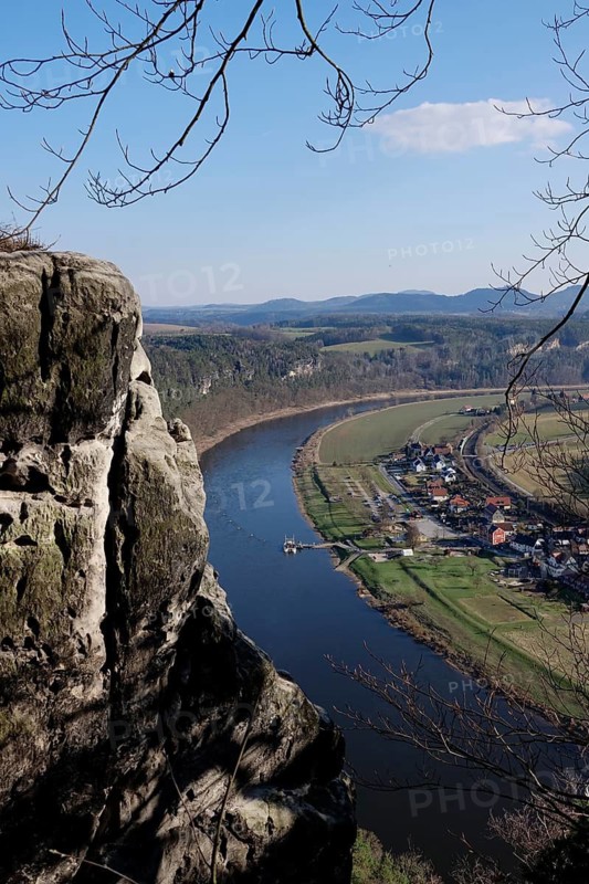 Elbe Sandstone Mountains, Bastei area, March, Saxony, Germany