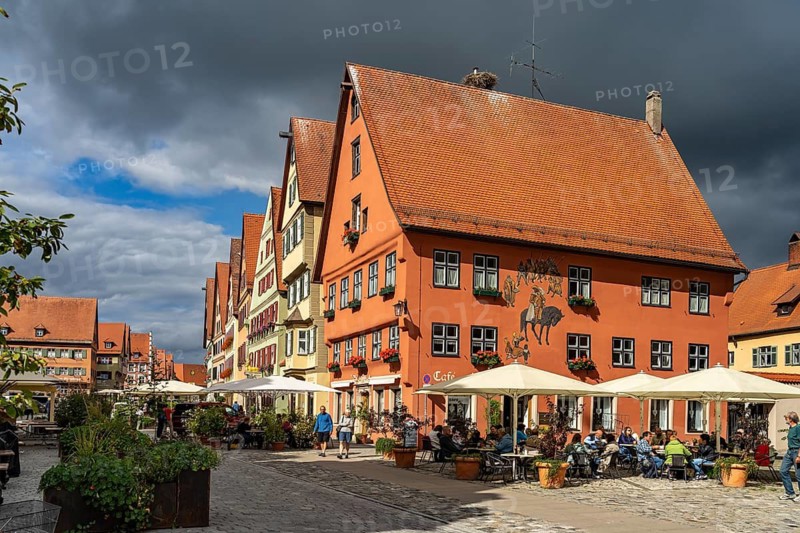 Cafe am Münster in Dinkelsbühl, Middle Franconia, Bavaria, Germany