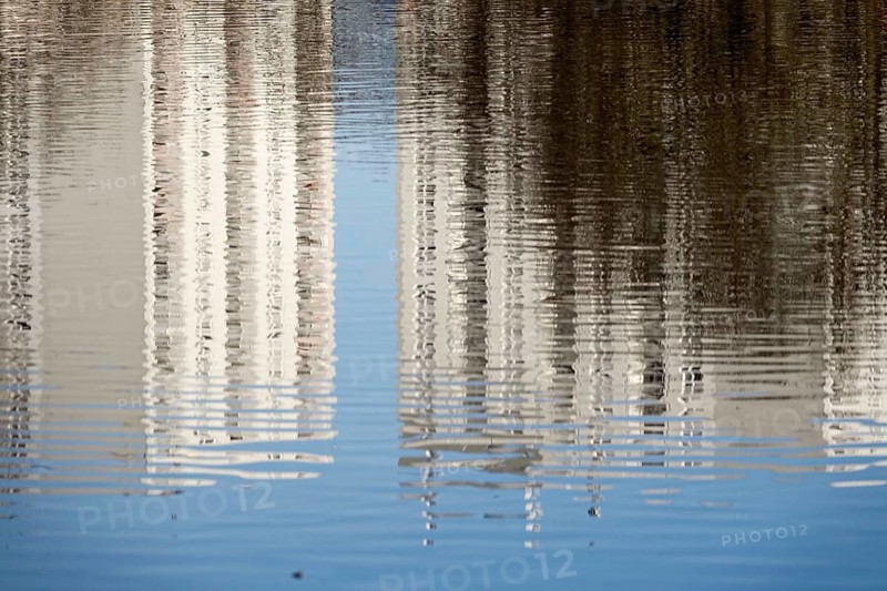 Skyscrapers reflected in a lake, Germany