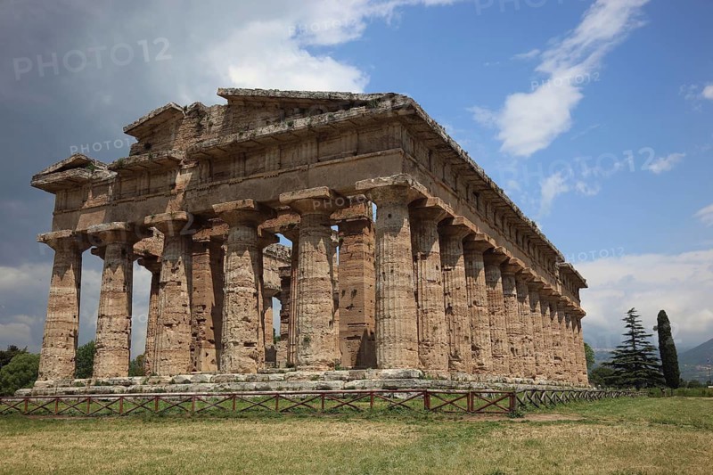 The Athenaion, Temple of Ceres or Temple of Athena in Paestum, Campania, Italy