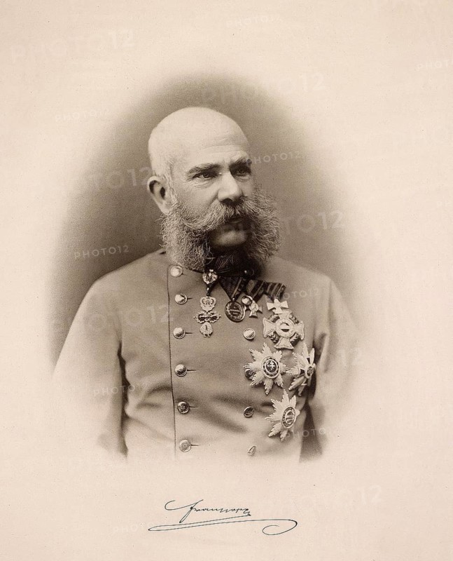 Franz Joseph I (18 August 1830, 21 November 1916), full name Franz Joseph Karl, from the House of Habsburg-Lorraine, was Emperor of Austria, Apostolic King of Hungary and King of Bohemia from 2 December 1848 until his death, Historical, digitally restored reproduction from a 19th century original, Record date not stated