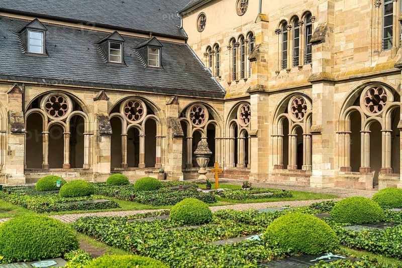 Cloister of St Peter's Cathedral, UNESCO World Heritage Site in Trier, Rhineland-Palatinate, Germany