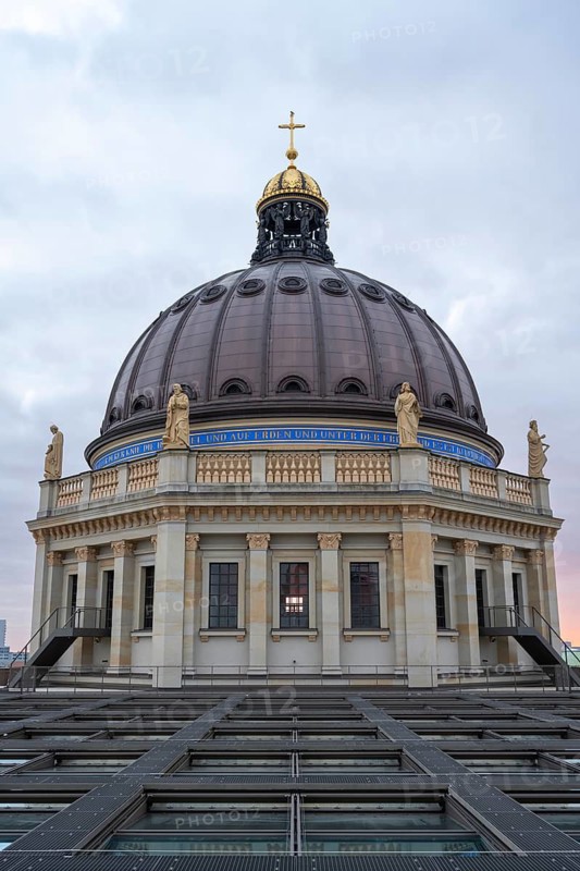 Dome of the Humboldt Forum, New Palace, view from the roof terrace of the Berlin Palace, Mitte, Berlin, Germany