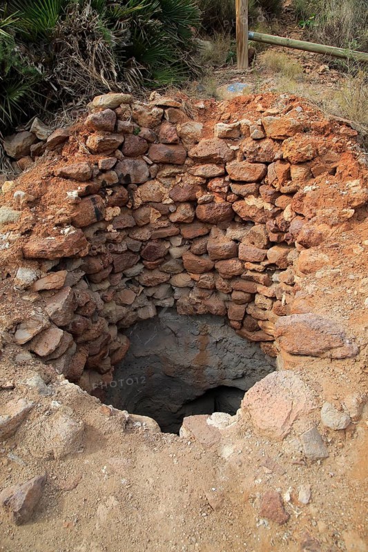 Well hole water supply near Presillas Bajas, Cabo de Gata national park, Almeria, Spain