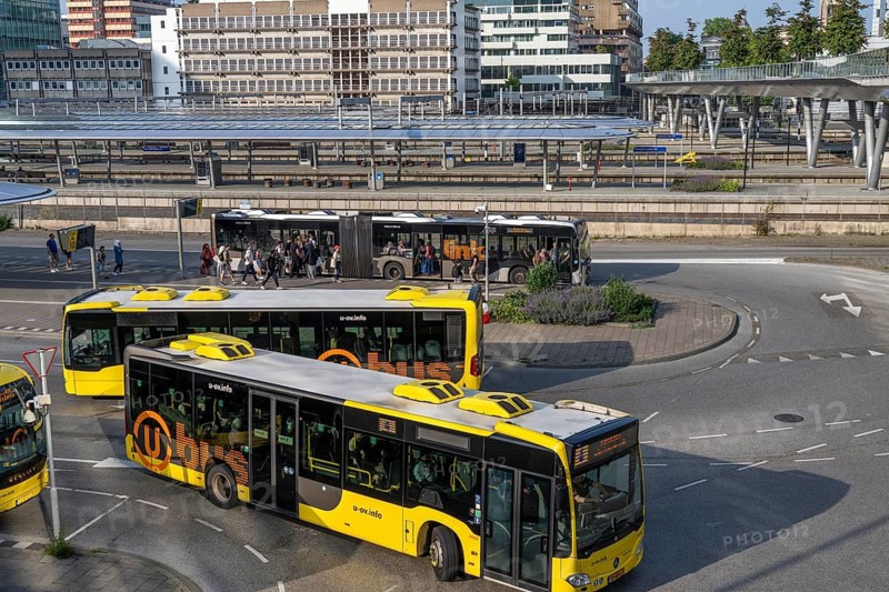 Connection of public transport by rail, road and long-distance railway at Utrecht Centraal station, Netherlands