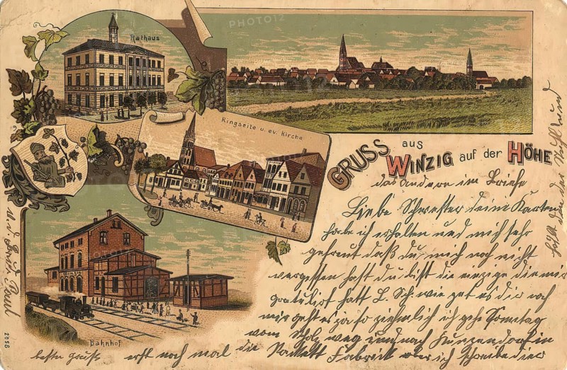 Historical postcard, picture postcard, Winzig auf der Höhe, Silesia, formerly Germany, today Poland, digitally enhanced reproduction of an original from around 1900, picture postcard