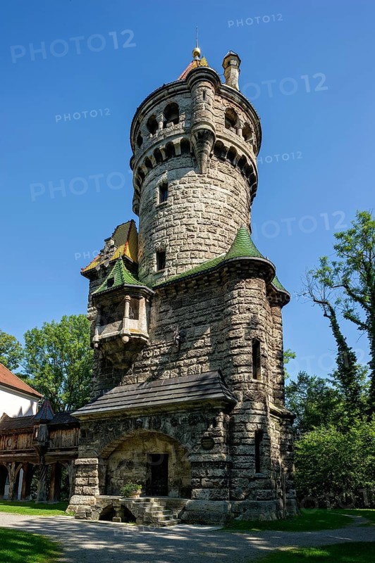 Mother Tower by Hubert von Herkomer at the Herkomer Museum, Historicism, Old Town, Landsberg am Lech, Upper Bavaria, Bavaria, Germany