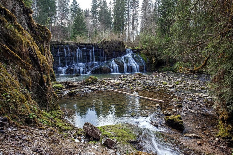 Gerats Waterfall, Gerats, Rettenberg, Oberallgäu, Allgäu, Bavaria, Germany