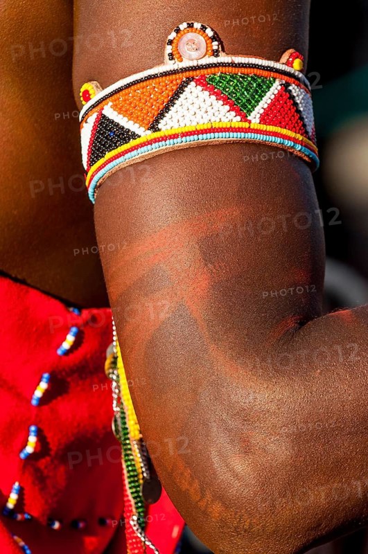 Maasai participants in the International Carnival Seychelles, Victoria, Mahe, Republic of Seychelles, Indian Ocean