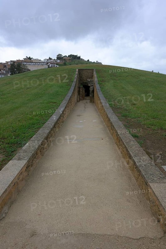 Entrance to the Dolmen de Viera at the Conjunto Arqueológico Dólmenes de Antequera, Spain