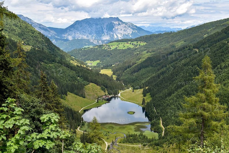 The Styrian Lake Constance, in the background the Stoderzinken, near Schladming, Niedere Tauern, Styria, Austria