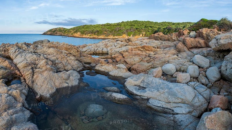 Morning atmosphere on the beach, Plage d'Arone, Corsica, France