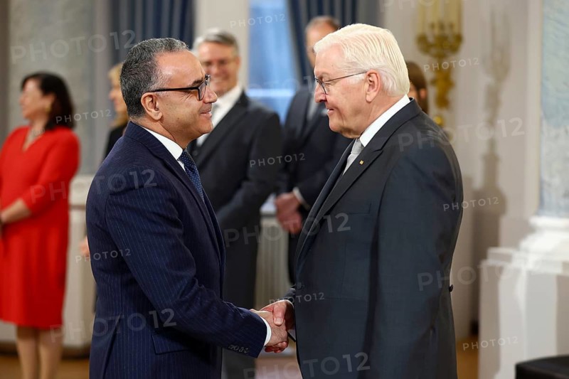Wacef Chiha Tunisia is received by Frank-Walter Steinmeier (President of the Federal Republic of Germany) in front of the Federal President's New Year's Reception at Bellevue Palace, Berlin 14 January 2025