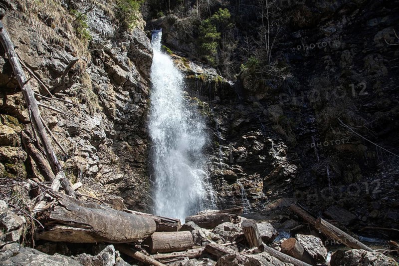 Faltenbachtobel with Faltenbach stream and waterfall, Oberstdorf, Oberallgäu, Allgäu, Bavaria, Germany
