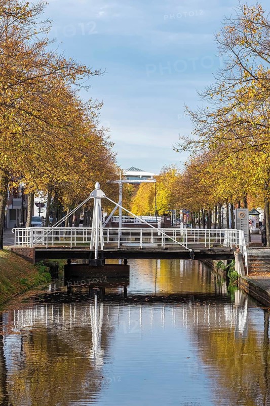 Bridges over the main canal, Papenburg, Emsland, Lower Saxony, Germany